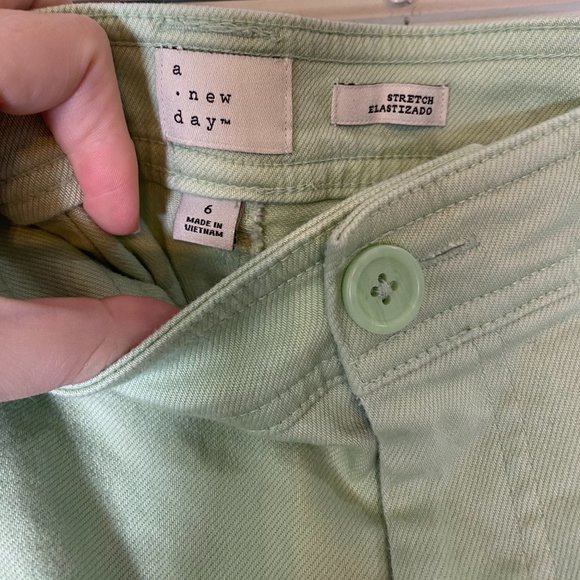 a new day Mint Green Straight Crop Canvas Pants - Picture 6 of 6